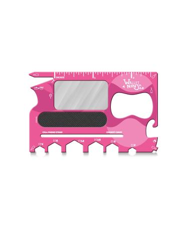 Wallet Ninja 2.0 (Advanced 20-in-1 Multitool Now with Mirror + Nail File) (Pink)