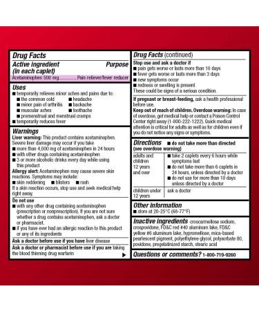 Amazon Basic Care Rapid Release Acetaminophen Caplets 500mg - 400 Count, Extra Strength Pain Reliever and Fever Reducer - Buy Online on GoSupps.com
