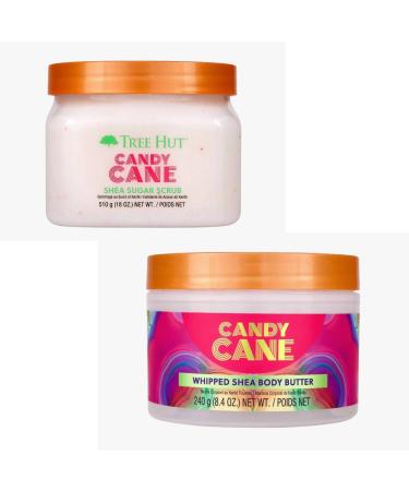 Tree Hut Candy Cane Shea Sugar Scrub Bundled With Whipped Body Butter  Holiday Gift Set 2022 26.4 Ounce