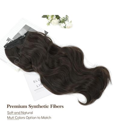 Ms TAj Natural Dark Brown Halo Hair Extensions 20 inch - Adjustable, Invisible Curly Hair Piece for Women - Buy Online on GoSupps.com