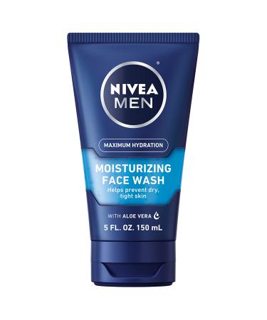 NIVEA MEN Maximum Hydration Moisturizing Face Wash with Aloe Vera, 5 Fl Oz Tube 5 Fl Oz (Pack of 1)