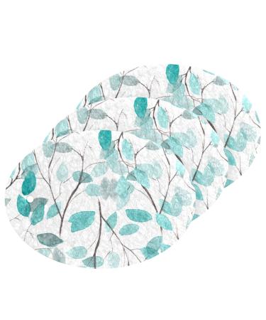 3-Pack Cleaning Kitchen Sponges Oval Watercolor Leaves Kitchen Cellulose Dishwashing Wood Pulp Cotton