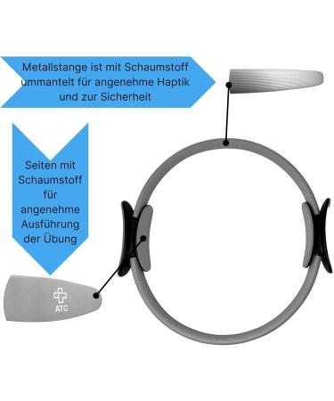 ATC Handels GmbH Pilates Ring 38cm - Non-Slip Resistance Training Device for Core Workouts Yoga & Fitness at Home - Gray - Buy Online on GoSupps.com