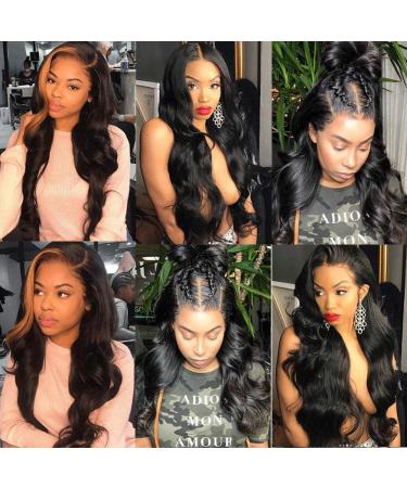 LUXEDIVA Brazilian Virgin Body Wave Hair 4 Bundles 400g/14.1oz - Natural Black 18/20/22/24 Inch Bundle Deals | 100% Unprocessed Human Hair Extensions - Buy Online on GoSupps.com