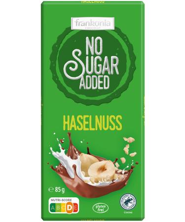 frankonia CHOCOLAT NO SUGAR ADDED Hazelnut Chocolate gluten-free 85 g 85 g (1 pack) - Buy Online on GoSupps.com