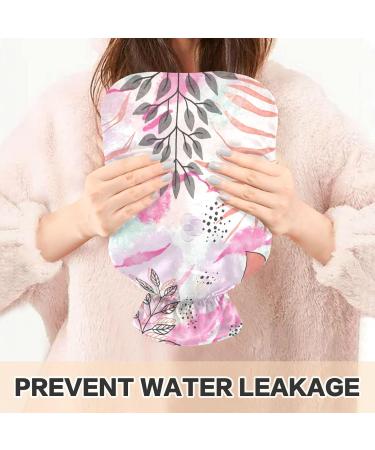 NAANLE Pink Palm Leaves Heat Bottle - 2L Transparent Hot Water Bottle for Back Pain Relief & Warmth Therapy - Buy Online on GoSupps.com