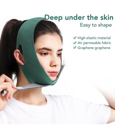 Verdant Touch Green Lifting Face Belt V Line Lifting Belt Graphene Tightening Elastic Green Face Slimming Strap - Buy Online on GoSupps.com