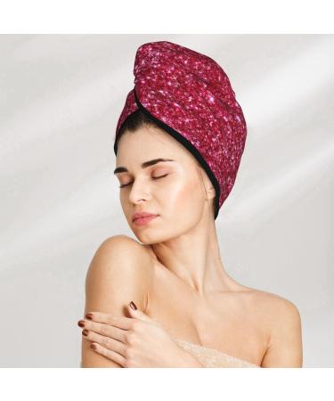 Quick-Dry Pink Glitter Hair Towel Wrap | Towel Turban for Effortless Hair Drying - Buy Online on GoSupps.com