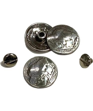 Western Buffalo Head Nickel Concho Set - Antiqued Silver (21mm) - 2 Pack - Buy Online on GoSupps.com