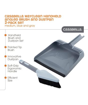 Casabella Wayclean Handheld Angled Dustpan and Brush Set - Medium Gray, 1-Pack - Buy Online on GoSupps.com