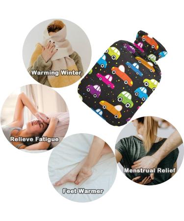 Naanle Colored Cars Hot Water Bottle - 2L Transparent Cover for Bed & Pain Relief | Large Hot Water Bottle for Hand & Feet Warmth - Buy Online on GoSupps.com
