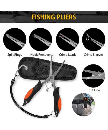 Linkstyle Fishing Tool Kit - Pliers, Gripper, Saltwater Resistant Gear with Sheath - Multi-Function Tackle Pliers for Men - Fishing Gift - Orange - Buy Online on GoSupps.com