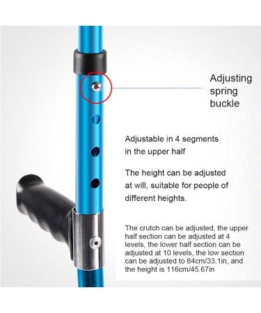 Arm Crutch 48.4in Telescopic Ergonomic Forearm Crutches with Non Skid Hand Grips Adult Crutches Arm Cuff Crutch Portable Aluminum Crutches for Seniors Disabled Elderly - Buy Online on GoSupps.com
