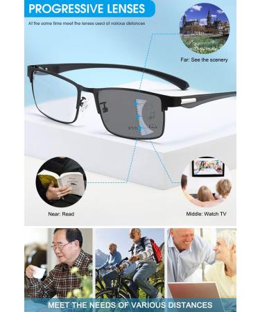 Buy Vevesmundo Self-Tinting Reading Glasses | Multifocal Blue Light Filter Eyewear for Men & Women | 2.5x Magnification Sun Protection & Style - Buy Online on GoSupps.com