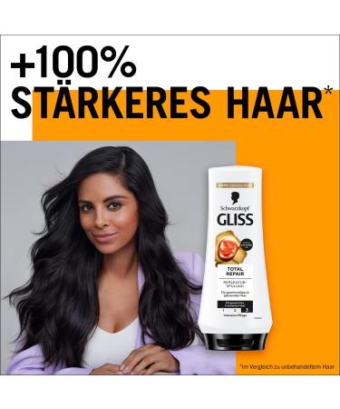 handle Gliss Total Repair Conditioner 2 x 200 ml hair conditioner repairs dry damaged hair nourishing rinse for up to 90 less hair breakage 200 ml 2er Pack - Buy Online on GoSupps.com