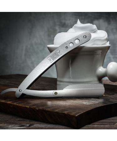 Professional Straight Edge Barber Razor for Men - Close Shaving Straight Blade Razor with 100 Single Edge Blades - Mens Razor Kit - Buy Online on GoSupps.com