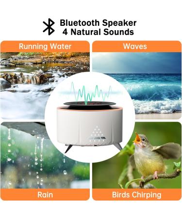 Flames Aroma Diffuser & Bluetooth Speaker | 350ml Humidifier with 2 Spray Patterns 7 LED Colors & Natural Sounds | Perfect for Bedroom & Kids - Buy Online on GoSupps.com