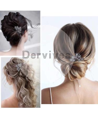 Dervivea Rhinestone Snowflake Hair Comb Barrette Silver Snow Hair Side Comb Crystal Weddings Headpieces Chirstmas Cz Snowflake Hair Piece Decorative Hair Accessories for Women and Girls Headdress - Buy Online on GoSupps.com