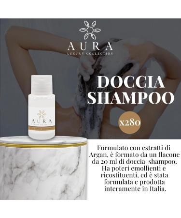  AURA LUXURY COLLECTION Kit 280 x 20 ml Gentle White Argan Shower Shampoo Bottles - Buy Online on GoSupps.com