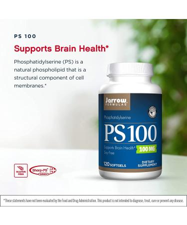 Jarrow Formulas PS 100 - Phosphatidylserine 100mg - 120 Softgels for Memory & Cognitive Support - Buy Online on GoSupps.com