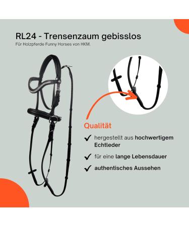 RL24 Real Leather Bridle for Horses | Funny HKM Wooden Horse Accessories | Black Bridle with Reins | Perfect Horse Toys for Children - Buy Online on GoSupps.com