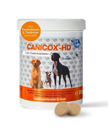 Nutrilabs Canicox HD Journey Tablets 140 pieces - with MSM chondroitine hyaluronic acid glucosamine & devil claw - health products for dogs - Dietary supplements dog chewing tablets single 140 pieces