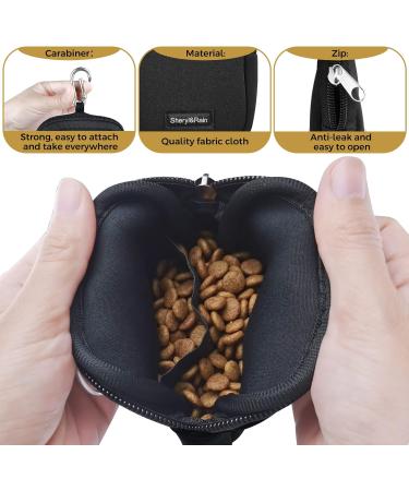 Sheryl & Rain Small Dog Treats Training Bag - Zippered Pocket for Travel & Walks - Black - Buy Online on GoSupps.com