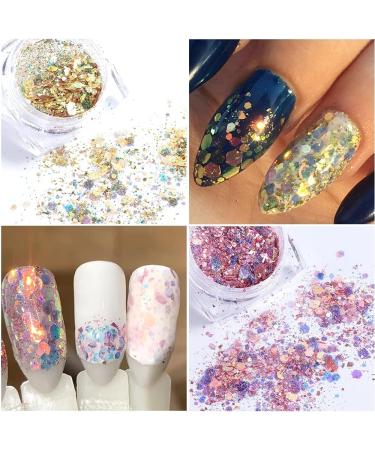 Holographic Acrylic Nail Art Supplies: Glitter Powder Set for Women's 3D Nail Decoration - Buy Online on GoSupps.com
