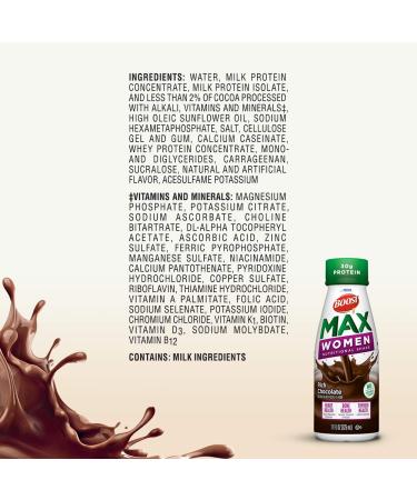 BOOST Max Women Nutritional Drink Chocolate 11 fl oz (Pack of 12) - Delicious Protein Shake for Women - Buy Online on GoSupps.com