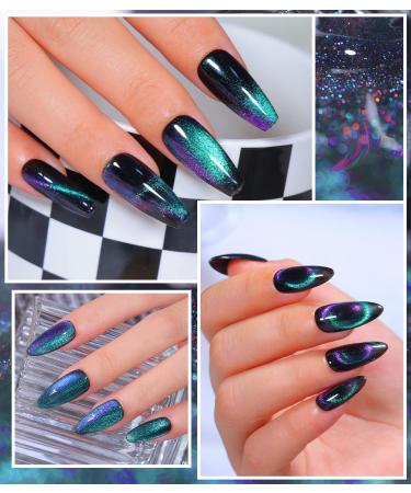 COSMOO 9D Cat Eye Gel Nail Polish - Double Magic Colors Magnetic Effect (9D Cat Eye Gel-04) - Buy Online on GoSupps.com