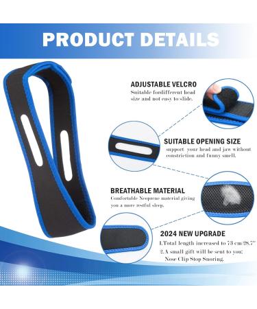 Anti Snoring Chin Strap | Adjustable Stop Snoring Device for Better Sleep | Effective Snore Reduction for Men & Women (Blue - Buy Online on GoSupps.com