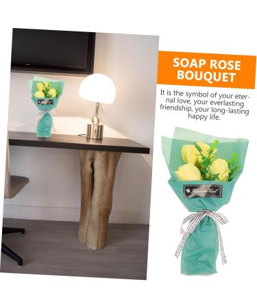 Zerodeko Soap Flower Gift Box Artificial Wedding Bouquet Wedding Flowers Birthday Soap Flower Rose Bouquet Floral Soap Memorial Gift Soap Rose Flower Bath Soap White Roses White 27x10cm - Buy Online on GoSupps.com