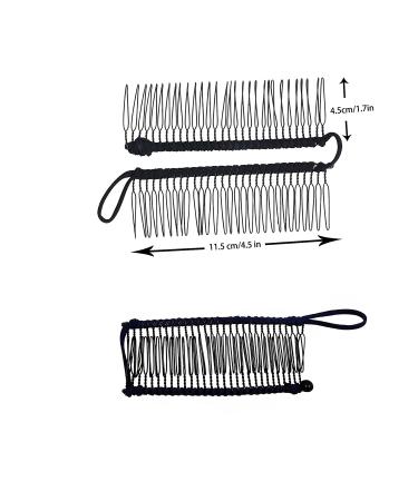Stretchy Banana Hair Clip Comb Tool for Thick Thin Curly Hair - Medium Black 30-Teeth - Lightweight & Adjustable - No Pressure or Headaches - Buy Online on GoSupps.com
