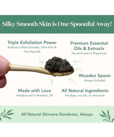 Bare Botanics Coconut Coffee Exfoliating Body Scrub 24oz | Made in USA | All Natural Sea Salt Scrub w/Skin Loving Moisturizers | Vegan & Cruelty Free | Ready to Gift w/a Cute Wooden Spoon - Buy Online on GoSupps.com