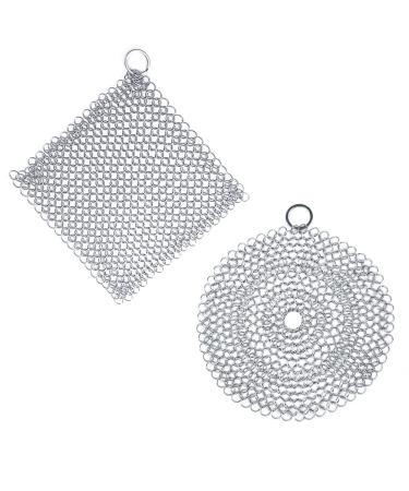 Herklotzn Ring Cleaner, 2 Piece Cleaner, Ring Cleaner, Dutch Oven Cleaner, Grate Cleaning Tools for Pans or Woks