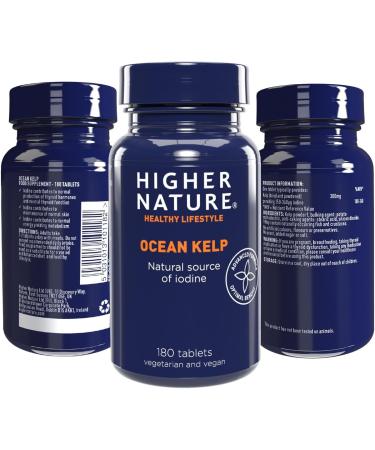 Higher Nature Ocean Kelp Tablets - Natural Iodine Source for Energy - 180 Vegan Friendly Tablets - Buy Online on GoSupps.com