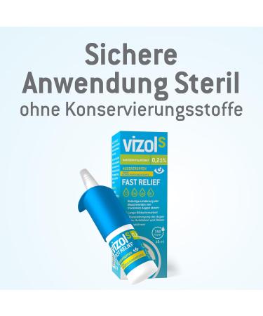Vizol S 0.21% Eye Drops - 10ml | Instant Relief for Dry Irritated Eyes | Preservative-Free Solution - Buy Online on GoSupps.com