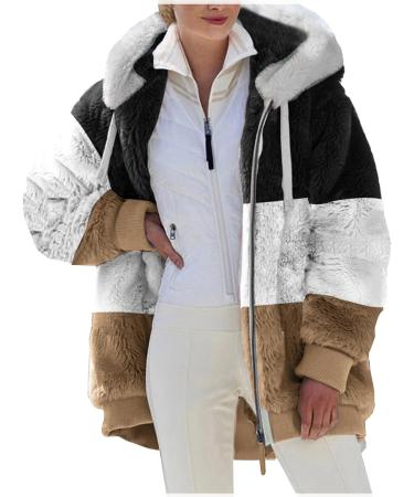 Hanxiulin Women's Oversized Winter Coat & Plush Hoodie Jacket - Breathable Warm & Elegant 5XL Khaki Hiking Jacket in Color Variants - Buy Online on GoSupps.com