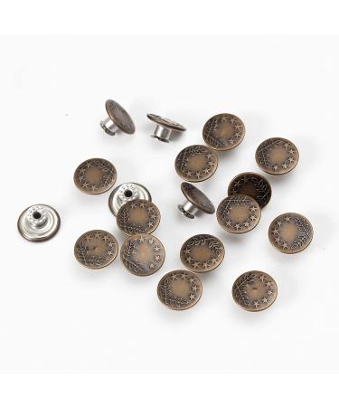 20 Sets 17mm Replacement Jeans Buttons Kit - Metal Snap Denim Buttons with Rivets - No Sew Pants Button Replacement - 0.67inch (17mm) - Buy Online on GoSupps.com