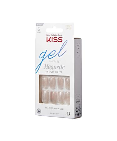 KISS Gel Fantasy Magnetic Gel Nails - Dignity Blue Short & Square | Waterproof, Chip & Smudge Proof | Easy Application | Includes Mini File | 28 Count - Buy Online on GoSupps.com