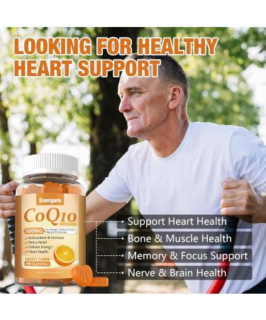 2 Packs CoQ10 500MG Gummies - 3X Better Absorption Coenzyme Q10 Supplements - Plus Omega-3 Magnesium Vitamin B3 & Zinc for Heart Health Cellular Energy & Antioxidant 120 Cts 60 Count (Pack of 2) - Buy Online on GoSupps.com