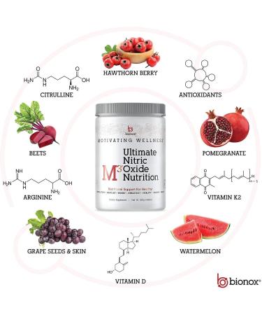 Bionox Nitric Oxide Supplement - Beet Powder with L Arginine, L Citrulline 2:1 Ratio, Vitamin D & Antioxidant Complex - 15 Scoop Berry Flavor - Buy Online on GoSupps.com