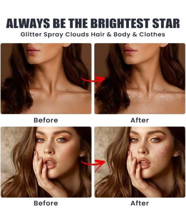 Glitter Spray for Hair & Body - Quick-Drying Waterproof Shimmer for Festivals & Stage Makeup (3.72fl Oz - White - Buy Online on GoSupps.com