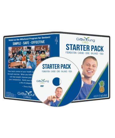 Grow Young Fitness Starter Pack Exercise for Seniors - Low Impact Workouts From Home - Simple, Safe, Effective Workout DVD for Elderly