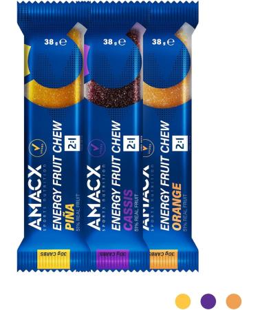 AMACX Barre Energetique Sport Fruit Chew Paquet de 12 Pate de Fruit Sport avec Electrolyte Healthy Snacks Vegan Sans Gluten 123kcal Ratio Glucides 2:1 Nutrition Sportive Cassis - Buy Online on GoSupps.com