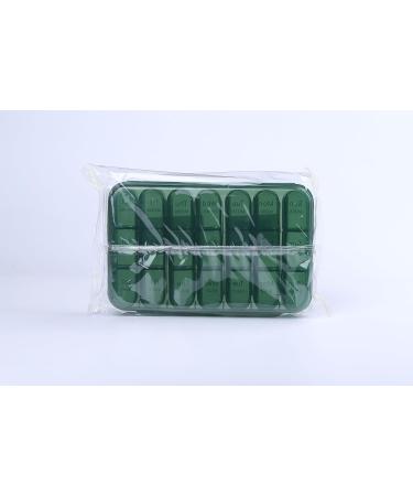 Zoolion Weekly Pill Box 7 Day 3 Times a Day - Portable Travel Pill Organizer for Vitamins and Supplements (Olive) - Buy Online on GoSupps.com