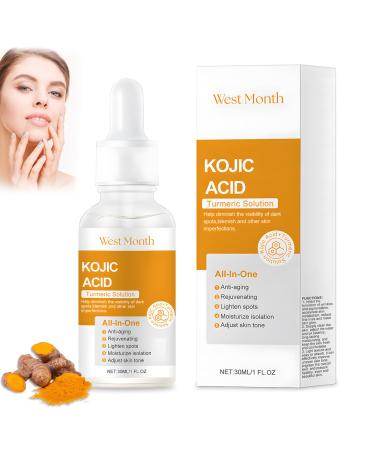 Kojic Acid Face Serum Dark Spots Correcting Glow Serum Turmeric Face Oil Aging Super Serum yellow