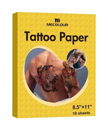 MECOLOUR Printable Temporary Tattoo Paper for LASER Printer 8.5X11 10  Sheets DIY Image Transfer Decal Paper for Skin Laser-10 Sheets