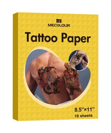 Printable Temporary Tattoo Paper for Inkjet Printer - 8.5X11  10 SHEETS - DIY Personalized Image Transfer Sheet for skin