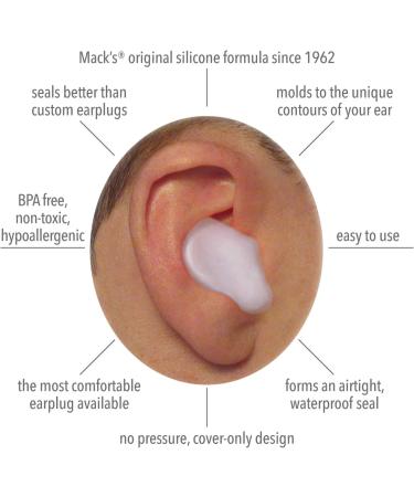 Mack's Pillow Soft Silicone Earplugs - 6 Pair Value Pack | Moldable Putty Ear Plugs for Sleeping, Snoring, Swimming, Travel, Concerts - Buy Online on GoSupps.com